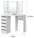 Schminktisch 110x141,5x54 cm weiß