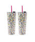 Фото #1 товара 24 oz Confetti Dot Insulated Straw Tumblers Set, 2 Piece