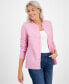 ფოტო #1 პროდუქტის Women's Crewneck Button-Front Cozy Cardigan, Created for Macy's