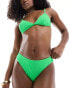 Фото #3 товара Miss Selfridge crinkle bikini bottoms in bright green