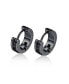 ფოტო #1 პროდუქტის Stainless Steel Link Design Huggie Hoop Earrings - Black Plated