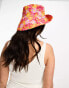 Фото #4 товара Pieces bucket hat in orange retro floral