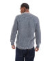 Brave Soul ribbed raglan jumper in blue