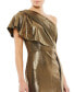 Women's Ieena Ruffled One Shoulder Metallic Evening Gown