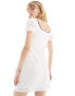 Daisy Street white lace mini milkmaid dress with red ribbon detail Бежевый, DE 40 - фото #2