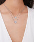 Фото #3 товара Macy's diamond 1/4 ct. t.w. Heart Double Chain Pendant Necklace in Sterling Silver