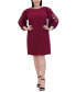 Plus Size Stretch-Crepe Lace-Sleeve Dress