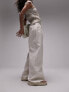 Фото #5 товара Topshop co-ord linen-blend wide leg trouser in oatmeal