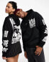 ASOS DESIGN unisex license oversized hoodie with Yu-Gi-Oh prints in black and white