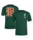 Men's Green Distressed Miami Hurricanes Reverse Retro Baseball 2 Hit T-shirt