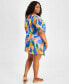 Фото #2 товара Plus Size Watercolor-Print Cover-Up Dress