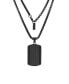 Hematite Dog Tag Pendant Necklace