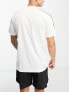 adidas Training Essential 3 stripe t-shirt in white