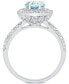 ფოტო #4 პროდუქტის Aquamarine (1-1/3 ct. t.w.) & Diamond (5/8 ct. t.w.) Double Halo Ring in 14k White Gold