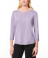 ფოტო #1 პროდუქტის Women's Boat-Neck, Ribbed-Detail 3/4-Sleeve Sweater, Regular & Petites