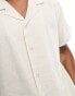 South Beach short sleeve linen blend beach shirt in sand