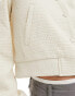 Vila textured cropped bomber jacket in cream