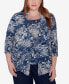 Фото #1 товара Plus Size Classic Animal Melange Two In One Top With Necklace