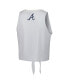 ფოტო #4 პროდუქტის Women's Gray Atlanta Braves Twisted Tie Front Tank Top