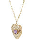 Фото #3 товара Macy's amethyst (1-1/2ct.tw.) Heart Pendant 18" Necklace in 14k Gold-Plated Sterling Silver