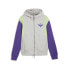 Фото #1 товара Puma Melo Varsity Jacket X Toxic Mens Grey Casual Athletic Outerwear 62288301