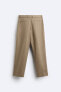 Belted 100% linen trousers