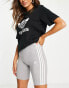 Фото #2 товара adidas Sportswear Essential 3 stripe legging shorts in grey