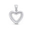 Silver pendant with zircons Heart PEN02