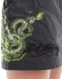 Фото #4 товара Ed Hardy micro twill cargo skirt with green dragon embroidery