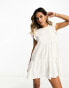 Фото #1 товара River Island tiered smock mini dress in white