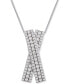 ფოტო #1 პროდუქტის Diamond Multi-Row Crossover 20" Pendant Necklace (1 ct. t.w.) in Sterling Silver, Created for Macy's