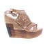 Фото #1 товара Bed Stu Petra F394003 Womens Brown Leather Hook & Loop Wedges Sandals Shoes 10