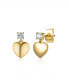 ფოტო #1 პროდუქტის 14k Yellow Gold Plated Cubic Zirconia Heart Dangle Earrings