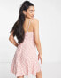 Фото #2 товара QED London frill wrap cami mini dress in pink gingham print