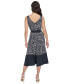 Фото #2 товара Women's Sleeveless V-Neck Faux-Wrap Midi Dress