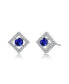 Stylish Colored Cubic Zirconia Halo Stud Earrings