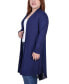 Plus Size Long Sleeve Knit Cardigan with Chiffon Back