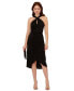 Women's Halter Crossover-Hem Sleeveless Sheath Dress