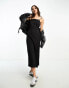 Stradivarius tailored maxi dress in black pinstripe