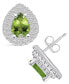 ფოტო #1 პროდუქტის Peridot (1-5/8 ct. t.w.) and Diamond (5/8 ct. t.w.) Halo Stud Earrings in 14K White Gold