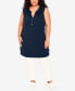 Фото #4 товара Plus Size Smock Henley Tunic Top