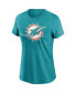 ფოტო #3 პროდუქტის Women's Aqua Miami Dolphins Logo Essential T-shirt