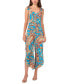 ფოტო #1 პროდუქტის Women's Paisley Tie Shoulder Angled Hem Jumpsuit