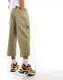 COLLUSION cropped denim skate festival jorts in washed khaki