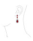 Фото #3 товара Серьги Bling Jewelry в стиле ар-деко с большими подвесками-каскадами из красного симулированного рубина и кубическим цирконием AAA для женщин на странице свадебной вечеринки.