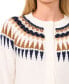 Фото #4 товара Women's Fair Isle Long-Sleeve Cardigan Sweater