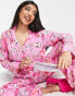 Фото #2 товара ASOS DESIGN modal floral shirt & trouser pyjama set in pink