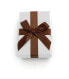 Фото #1 товара White gift box with brown ribbon KP9-8