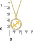 ფოტო #18 პროდუქტის Cubic Zirconia Zodiac Halo 18" Pendant Necklace in 18k Gold-Plated Sterling Silver, Created for Macy's