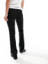 Mango seam front straight leg tailored trousers in black